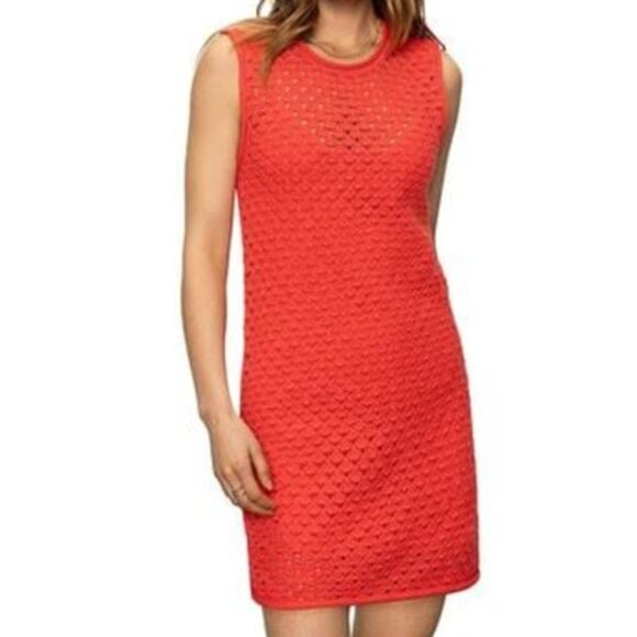 SANCTUARY Dress Size XL NEW Summer Shell Dress Mini Knit Cayenne Red Coral - Picture 1 of 5